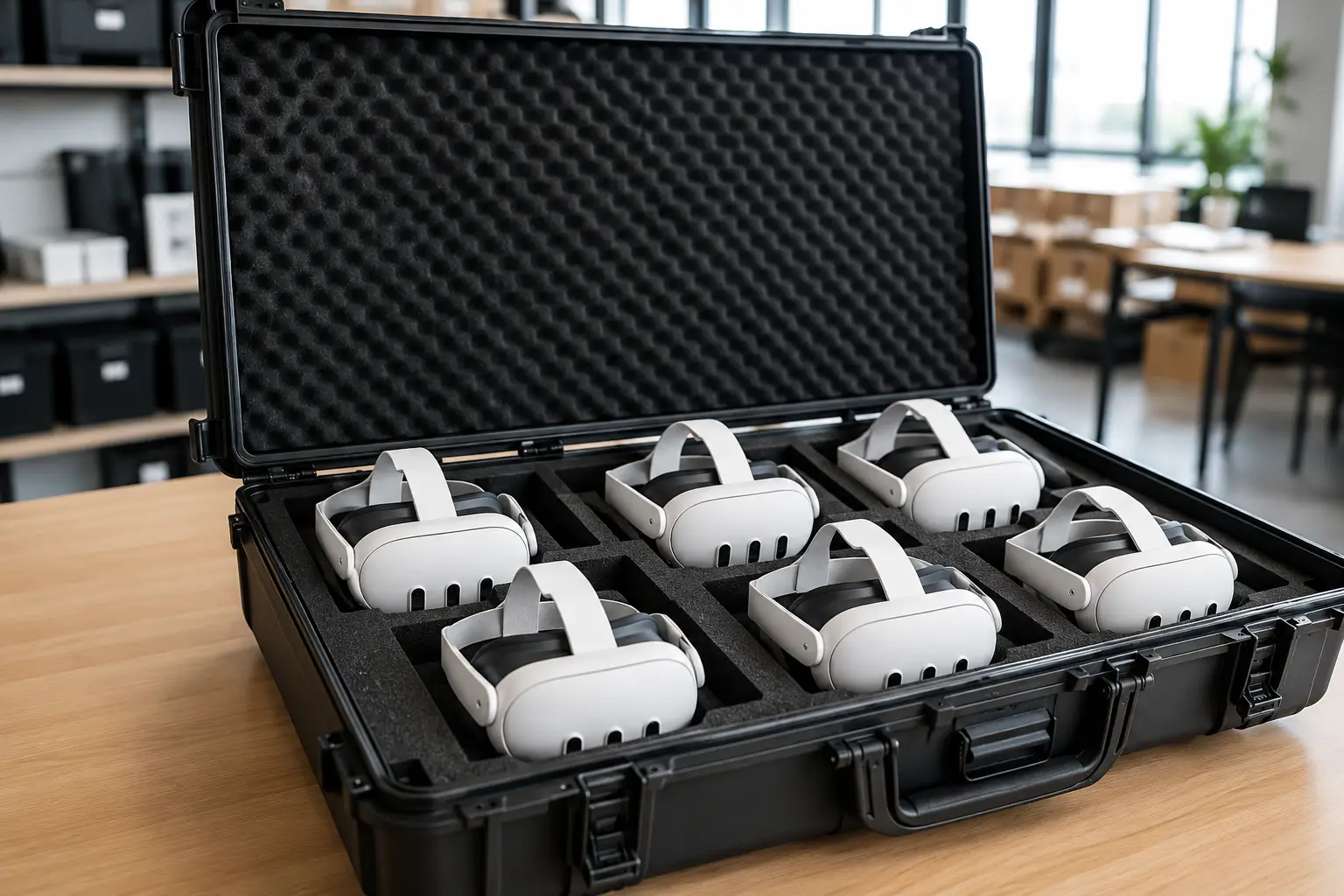 Photo: VR headsets in an event rollout